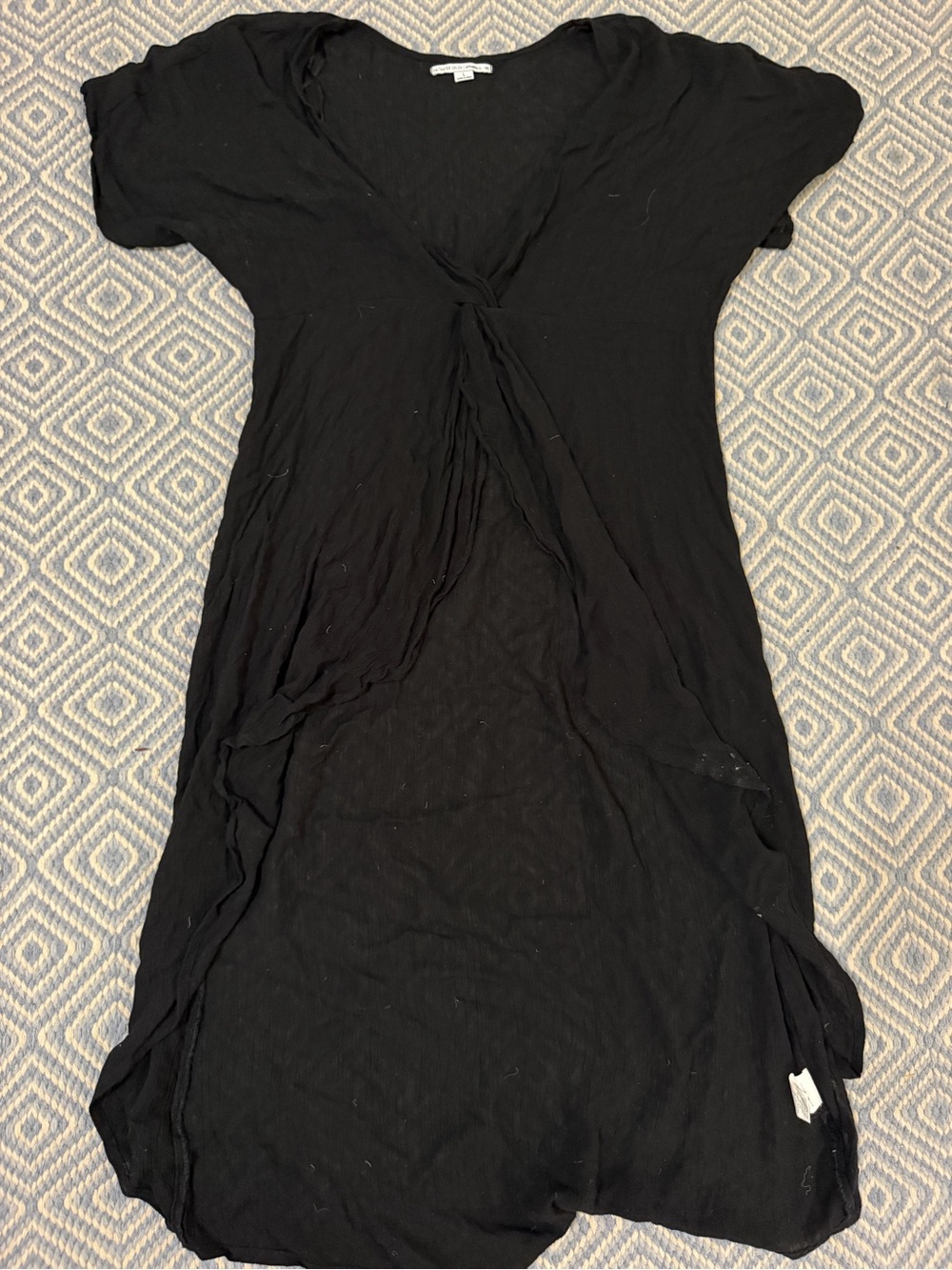O'Neill Black Twist-Detail Coverup Midi Dress